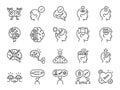 Mindset icon set. Included icons as idea, think, creative, brain, moral,ÃÂ mind, kindness and more.